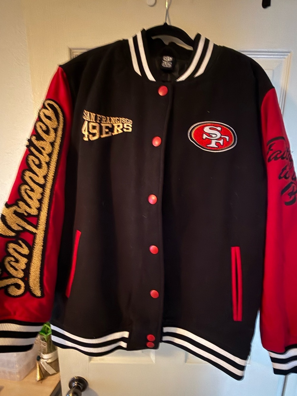 San Francisco 49ers Black & Red Varsity Jacket 2X